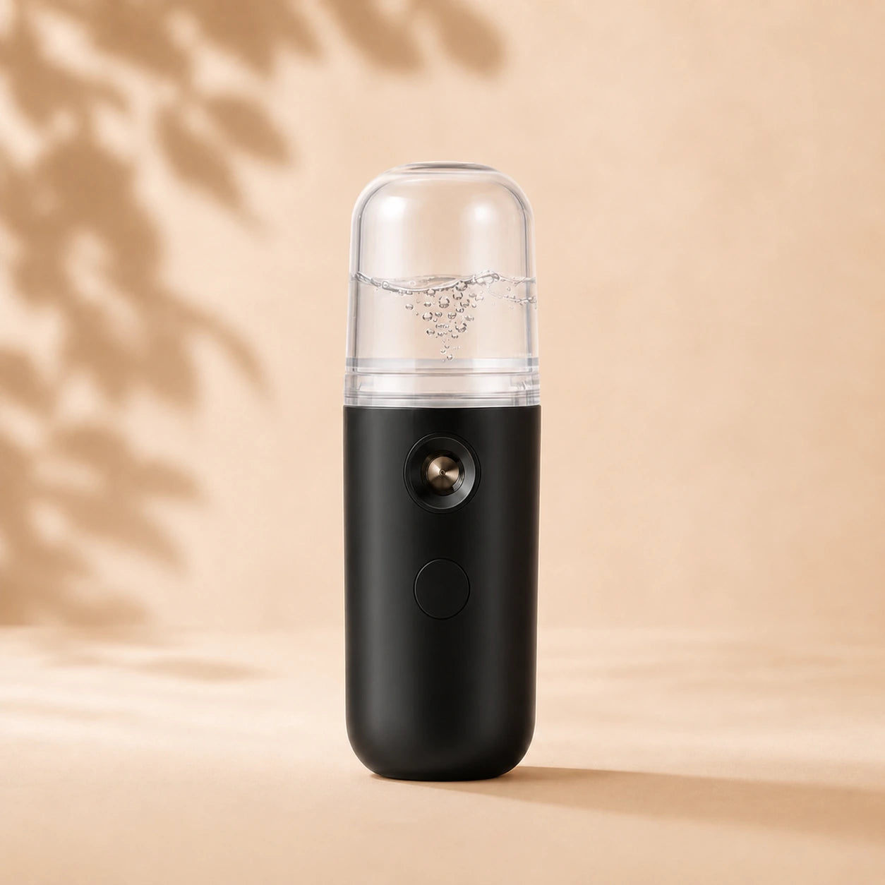 Brumisateur visage noir rechargeable avec réservoir transparent