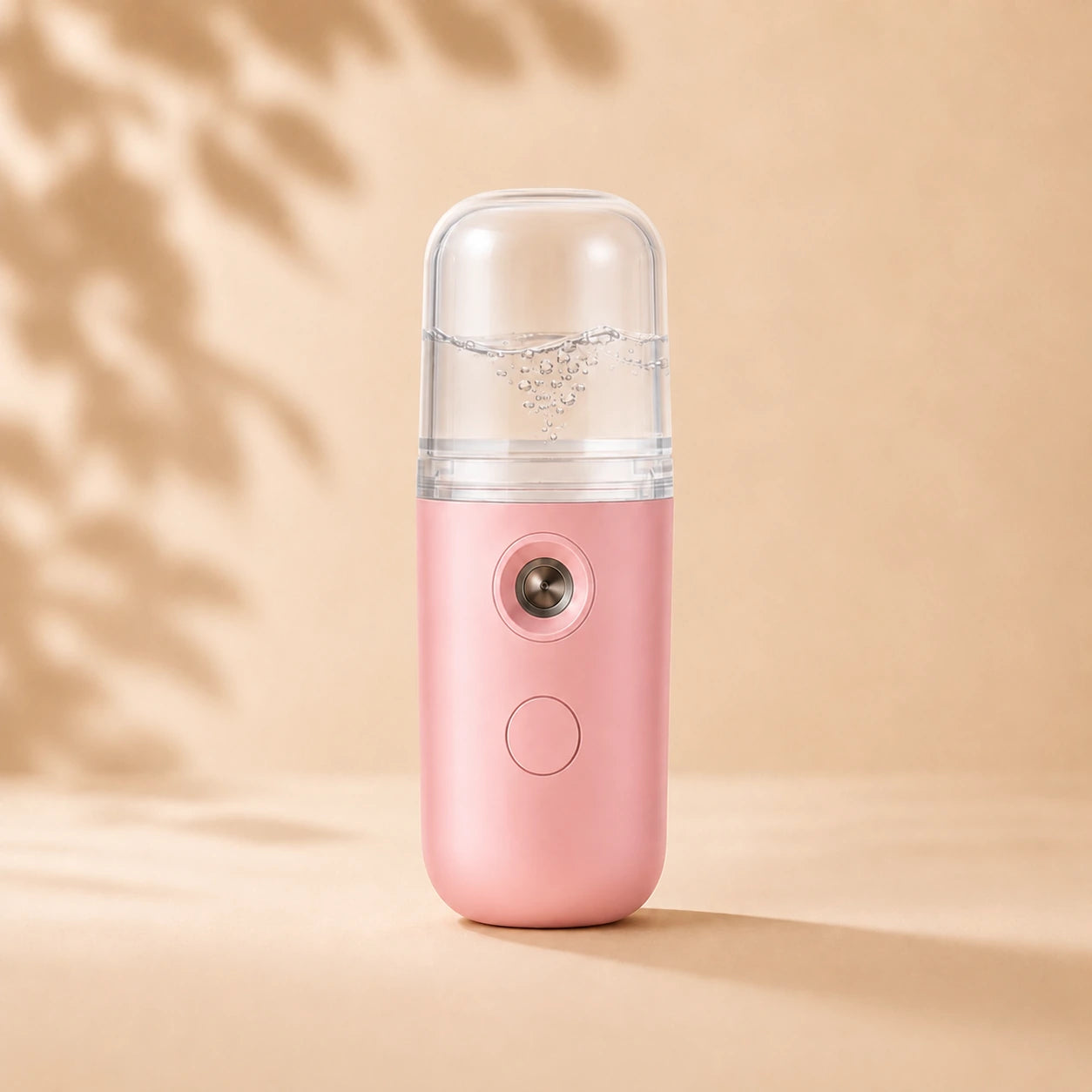 Brumisateur visage rose rechargeable avec réservoir transparent